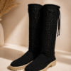 Zwarte Handmade Crochet Laarzen Dames – Bamboe Katoen – Maat 38 | Amsterdam