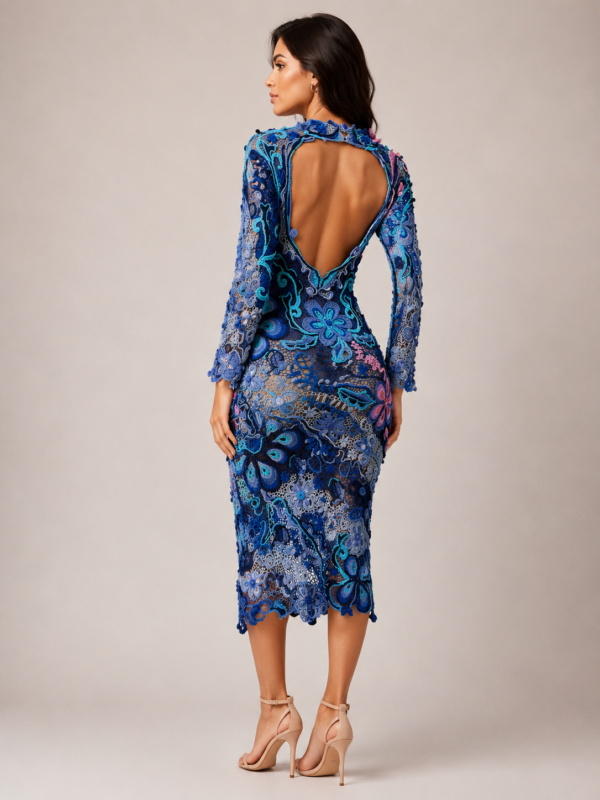 5cc30826-6778-4662-8462-527bdecf3ba8 Handmade Irish Lace Crochet Jurk – Italiaanse Viscose & Katoen | Exclusieve Damesjurk | Nina’s Amsterdam