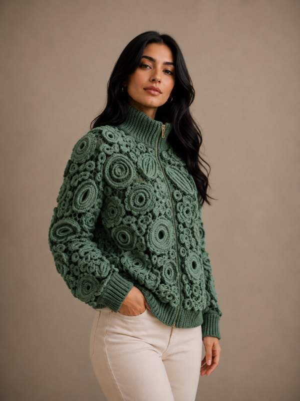 843a730f-d09a-43ee-9e49-722eab847035 Luxe Handgemaakte Crochet Winterjas Dames – Puur Wol met Warme Voering | Exclusive Handmade