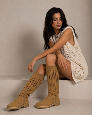 Handmade Crochet Laarzen Dames – Bamboe Katoen – Maat 39 | Amsterdam