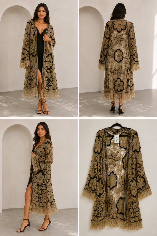 9f8dc15e-cfbe-434d-8c57-9cc9a367aa21-3 Luxury Handmade Crochet Loro Piana Linen Cardigan | Floral Lace Duster | Premium Artisan Knit Kimono | Boho Luxury Jacket | Handmade in Europe