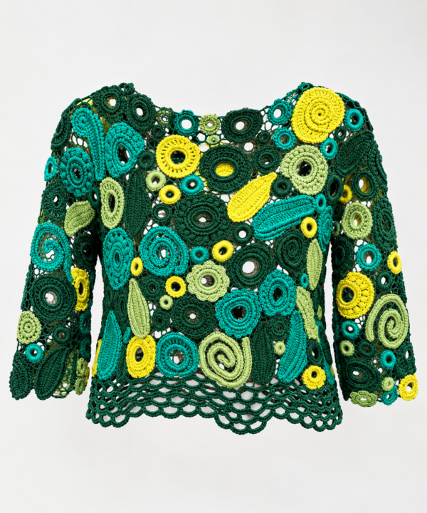 a0d2c3a6-dd76-421b-89cd-66e821f665ac Handmade Irish Lace Crochet Top – Wol & Katoen – XS t/m M – Uniek Design