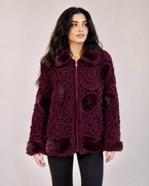 Handmade Crochet Jas Dames | Wol & Max Mara Bont | Nina’s Amsterdam L/XL