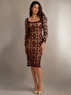 c3896b63-b03f-44d0-bd15-ef8297442f57 Luxe Handmade Crochet Jurk van Italiaanse Viscose – Gevoerd – M/L | Nina’s Amsterdam