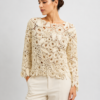 Handmade Irish Lace Crochet Top van Wol – Crème | Uniek & Exclusief