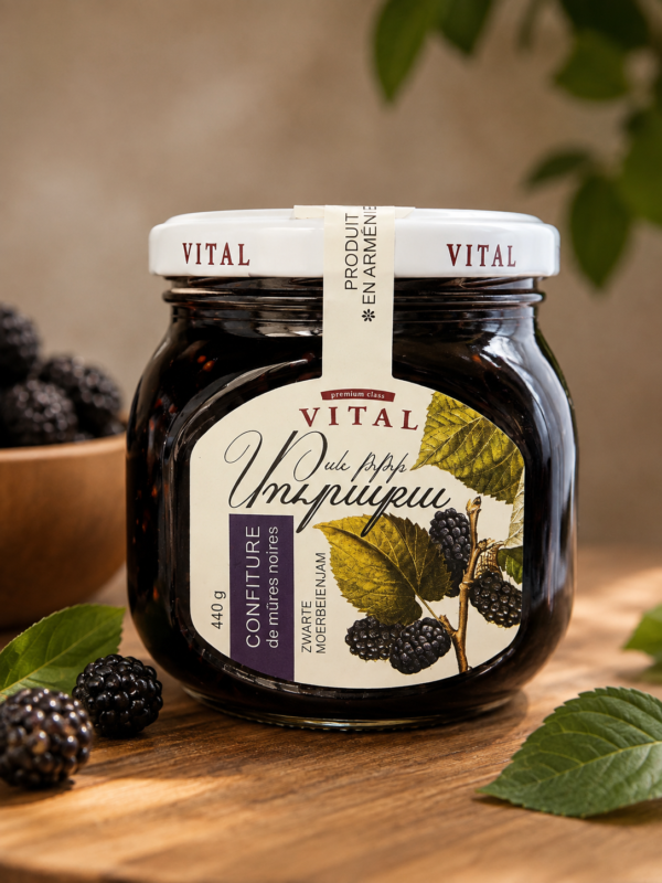 e0fa5e94-74fb-4346-b24f-7d573b8155ff VITAL Armeense Premium Zwarte Moerbeienjam – Black Mulberry Jam uit Armenië | 440 g