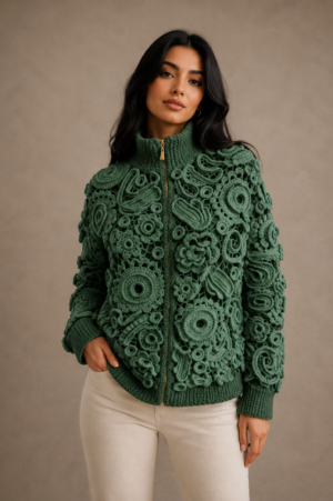 e8732671-df9b-4fdf-a538-57efe287a3cc Luxe Handgemaakte Crochet Winterjas Dames – Puur Wol met Warme Voering | Exclusive Handmade