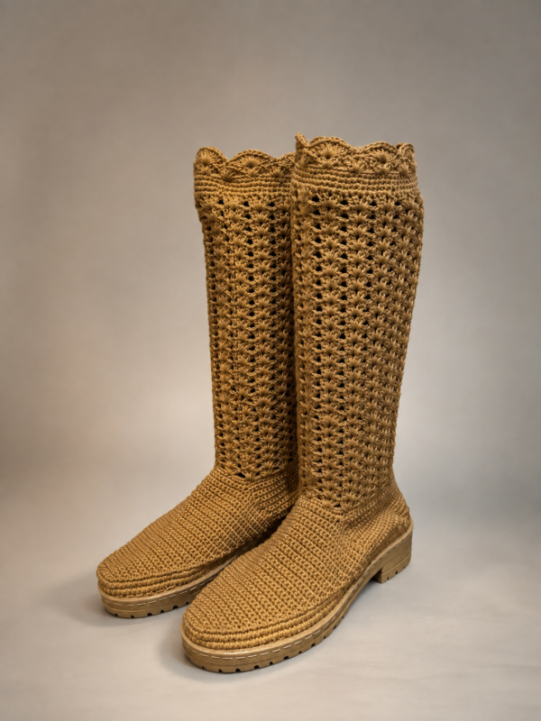 Handmade Crochet Laarzen Dames – Bamboe Katoen – Maat 39 | Amsterdam