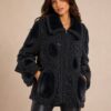 38892f2b-c11d-4f91-be7e-5fc6204b129b Exclusive Handmade Crochet Wollen Jas Zwart/Grijs – Faux Fur Details – M t/m XL