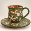 60b816d3-2dbc-4f4d-89e5-868bd6e35ce7 Cherry Blossom β Premium Handgemaakt Keramiek Kopje met Schotel | Handgegraveerd & Handbeschilderd
