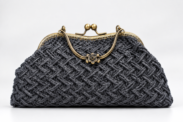 Handmade Macramé Tas Grijs – Exclusieve Handgemaakte Clutch