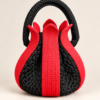 Handmade Crochet Tulip Bag Zwart-Rood – Luxe Gehaakte Schoudertas Handmade Crochet Tulip Bag Zwart-Rood | Nina’s Handwork