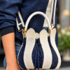 Handmade Crochet Tulip Bag – Navy & Ivory | Nina’s Handwork Boutique Amsterdam