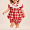 879f8857-e4aa-4b69-b8f2-b66be867c479 Rode kerst kinderset met handgeborduurd smockwerk | Nina’s