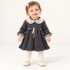 e871bbb0-2ba6-4684-a213-2a982afe0a81 Luxe handgemaakte kinderjurk van wol en katoen – Antraciet Handgemaakte kinderjurk wol en katoen | Nina’s