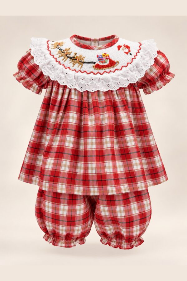 img_6300 Rode kerst kinderset met handgeborduurd smockwerk | Nina’s